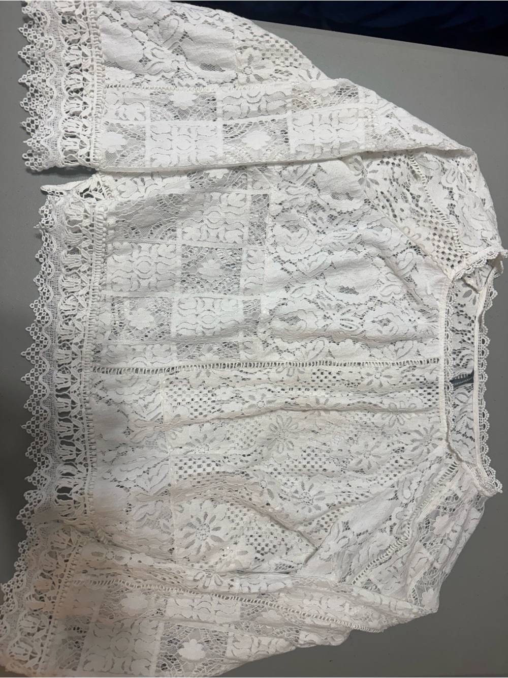 Anthropologie White Crochet Lace Long-Sleeve Blouse